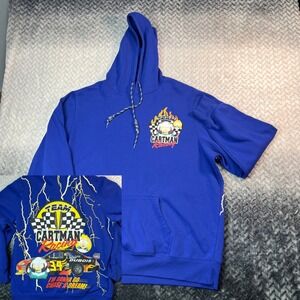 South Park Cartman Racing Hoodie 2XL Sweatshirt Front Back Design Blue